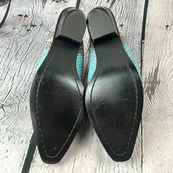 OAK TREE WESTERN WEAR Muti Color Snakeskin Print Leather Low Heel Mules - Picture 15 of 17